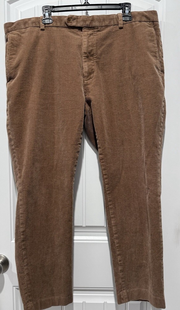 Brooks Brothers Pants Mens 42x34 Brown Flat Front Corduroy Clark Fit Stretch