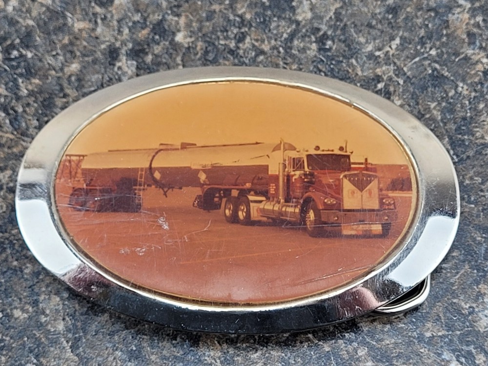 Vintage Style Tanker Truck Metal Belt Buckle BB3