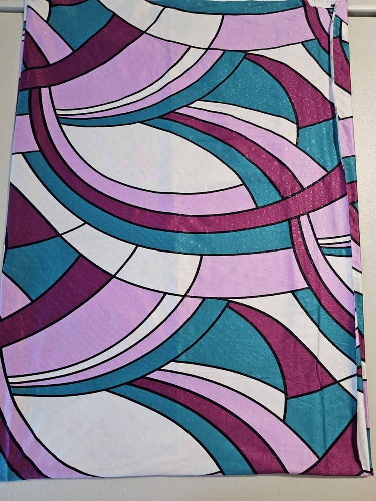 60 Inch Wide Purple Teal White Snakeskin Stretch Knit Fabric for Swimwear and Apparel BTY