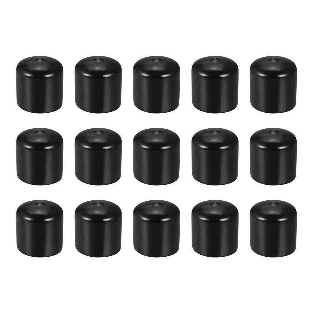 15Pack 28mm Black Rubber Screw Thread End Caps for Bolts Flexible Durable Protection
