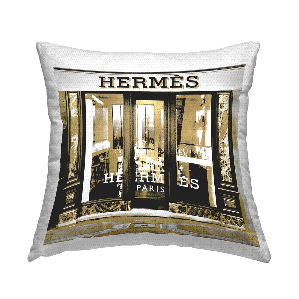 Glam City 18x18 Grey Outdoor Fashion Printed Pillow for Stylish Storefronts