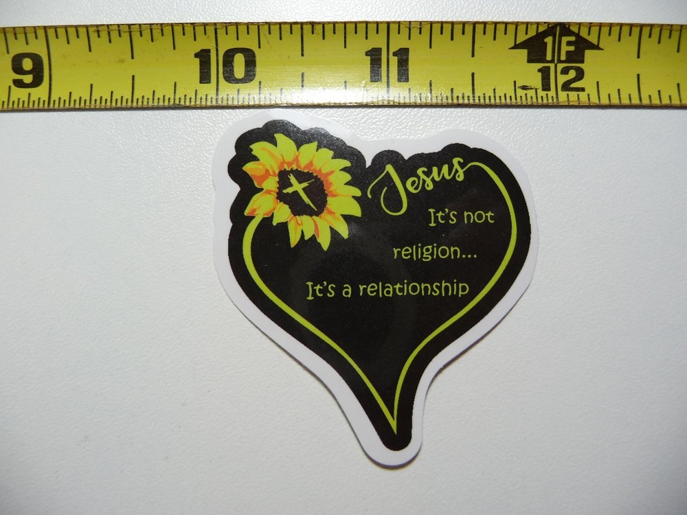 HEART JESUS NOT RELIGION A RELATIONSHIP DECAL STICKER FAITH CHURCH CHRISTIAN
