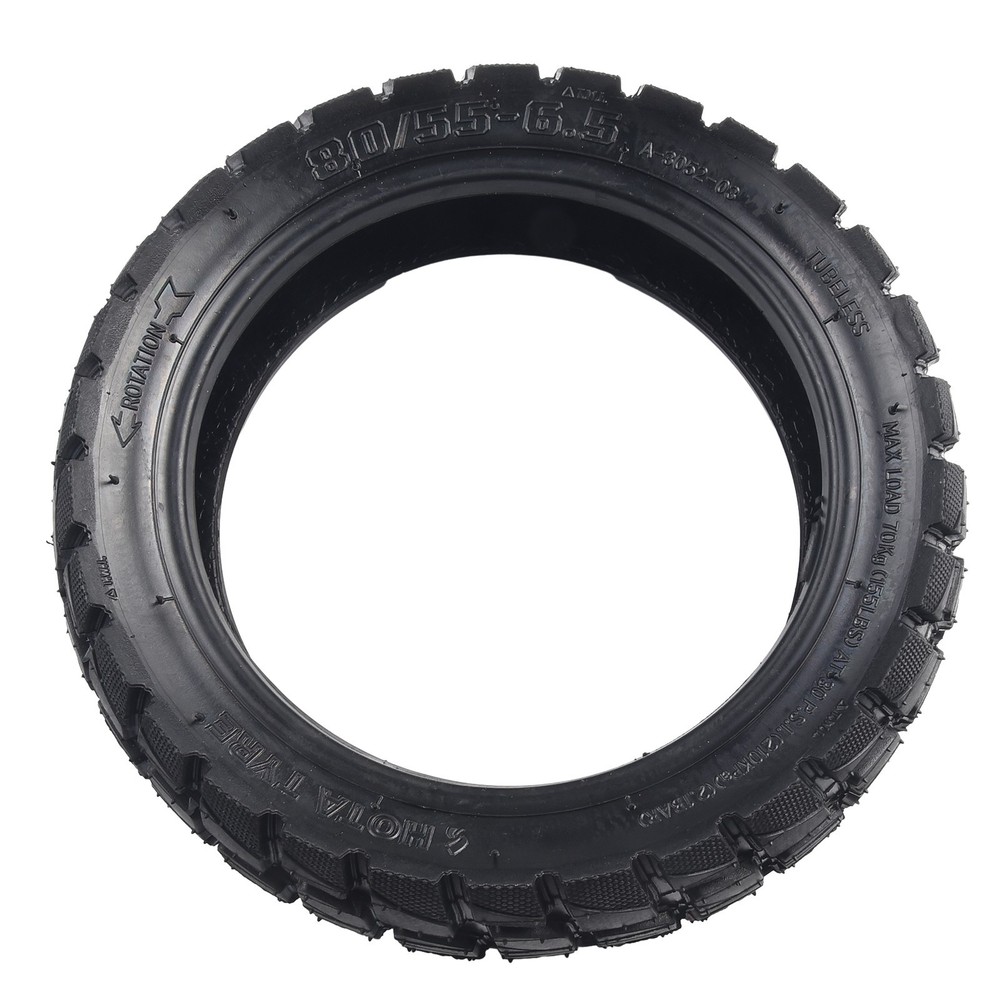 10-Inch 80/55-6.5 Tubeless Off-Road Tire with Nozzle for E-Scooter
