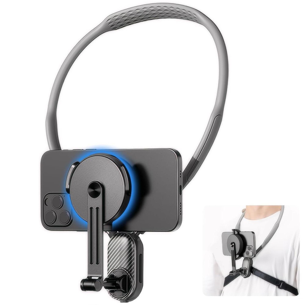 Magnetic Neck Mount POV Phone Holder for Hands-Free Vlogging and Selfies