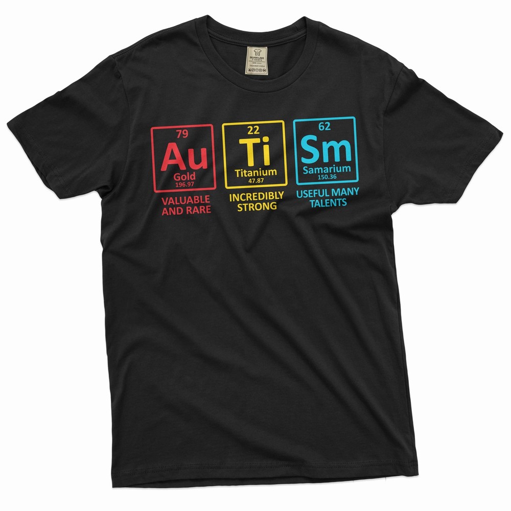Autism T-shirt Autism awareness month periodic table creative novelty shirt