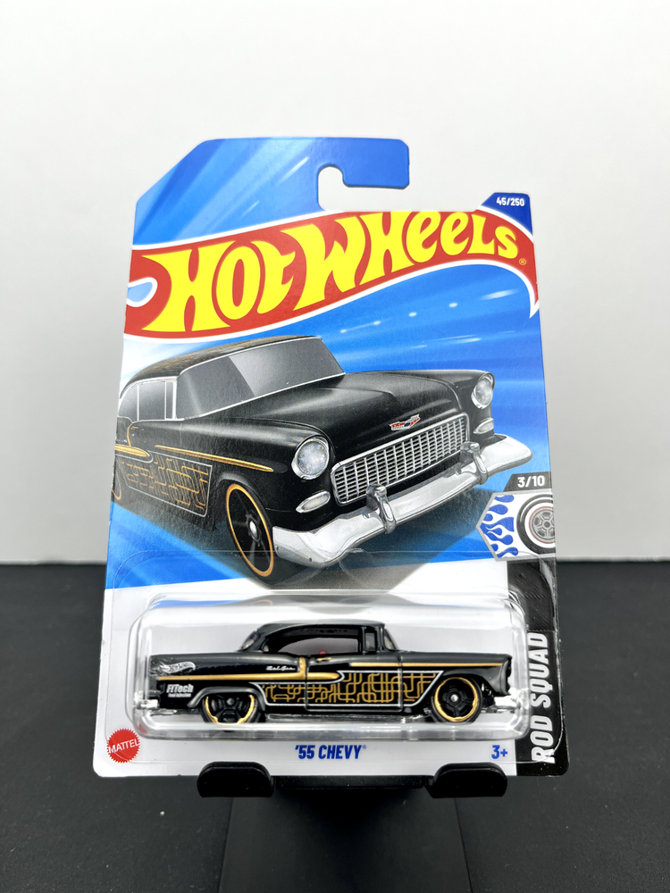 Hot Wheels 2025 Mainline Rod Squad '55 Chevy Black #45