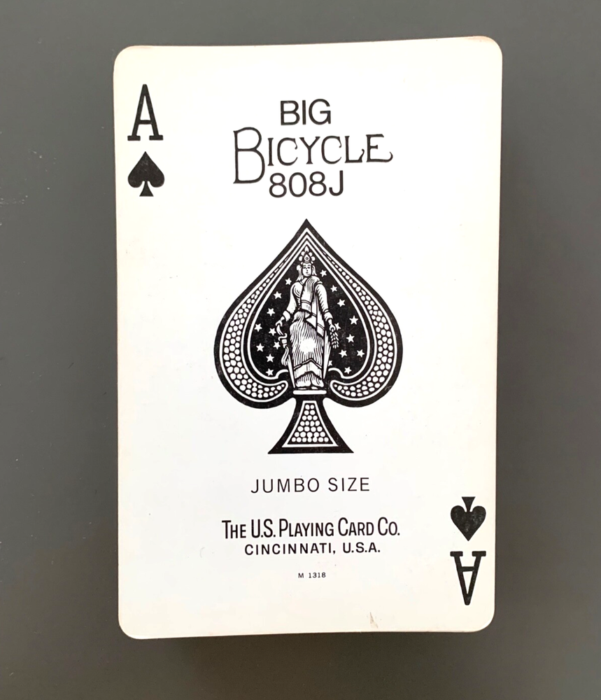 Vintage 808J Jumbo Index Bicycle Cards - 52 Deck, Cincinnati Era