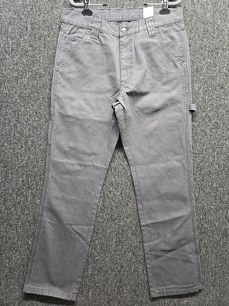 RK Workwear Pants Mens 32x34 Gray Canvas Carpenter Chore Barn Work Grunge