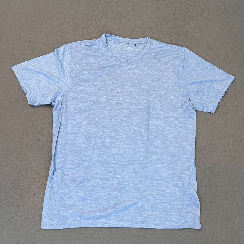Greyson Shirt Tee T-Shirt Guide Sport Mens Med Logo Wolf Blue Nylon Spandex Golf
