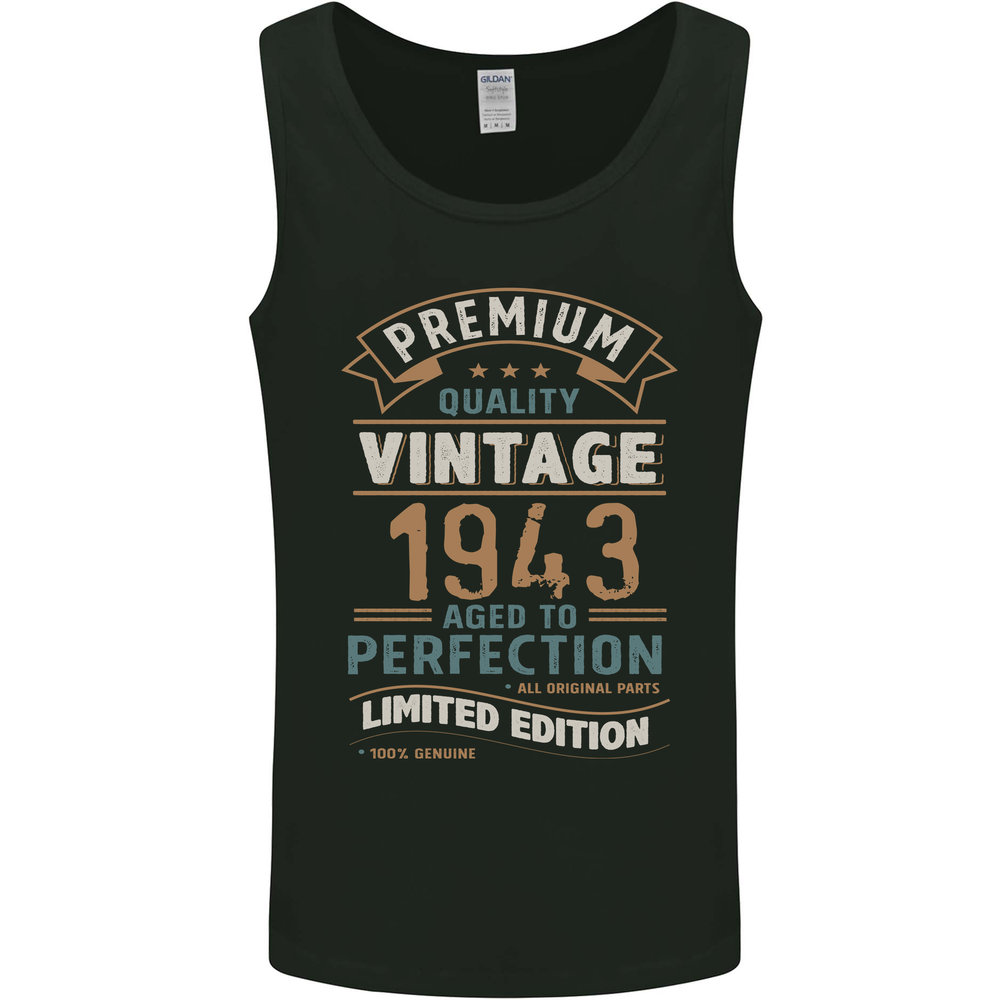 Premium Vintage 82nd Birthday 1943 Mens Vest Tank Top
