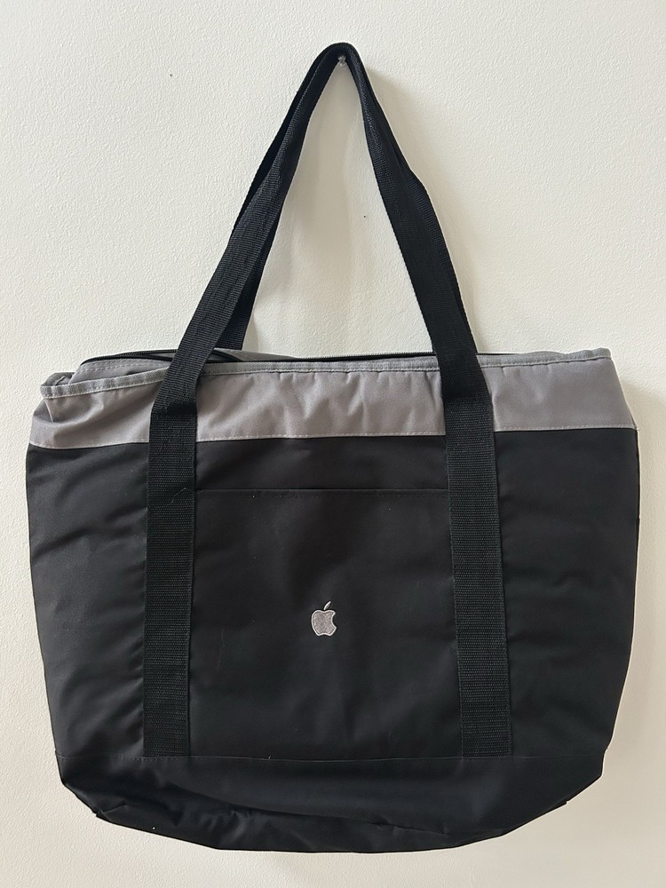 Apple Logo Insulated Large Black/Gray Zip Tote Bag Employee Only Exclusive Merch