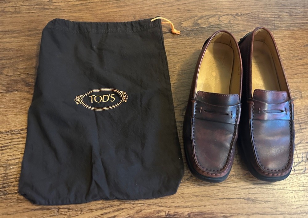 Tod's Women Loafers Sz 8.5 Flat Driving Penny Nub TODS