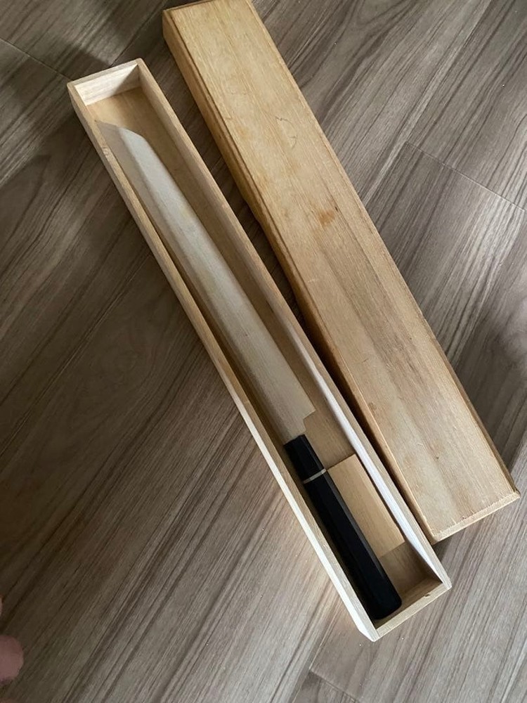 Sukenari Sakimaru Honyaki Knife Shakuichi Wood Box Sheath Blade Used