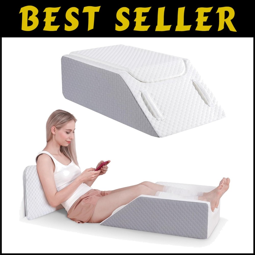 Post-Surgery Leg Pillow with Adjustable Height & Machine Washable Cover