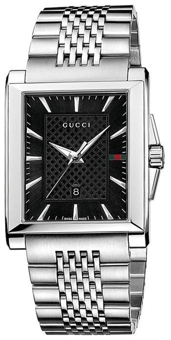 Gucci G-Timeless Mens Black Dial Stainless Steel Watch YA138401 $990 MSRP