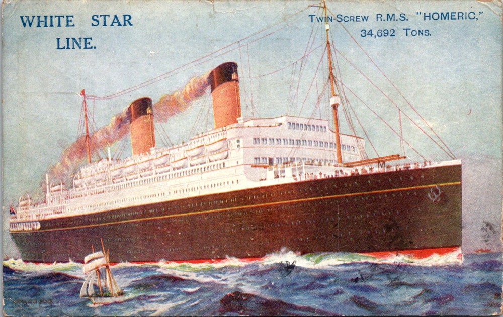 White Star Line RMS Homeric Constantinople 1923 Vintage Postcard 25029