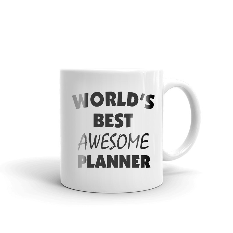 World's Best Awesome Planner Coffee Tea Ceramic Mug Office Work Cup Gift
