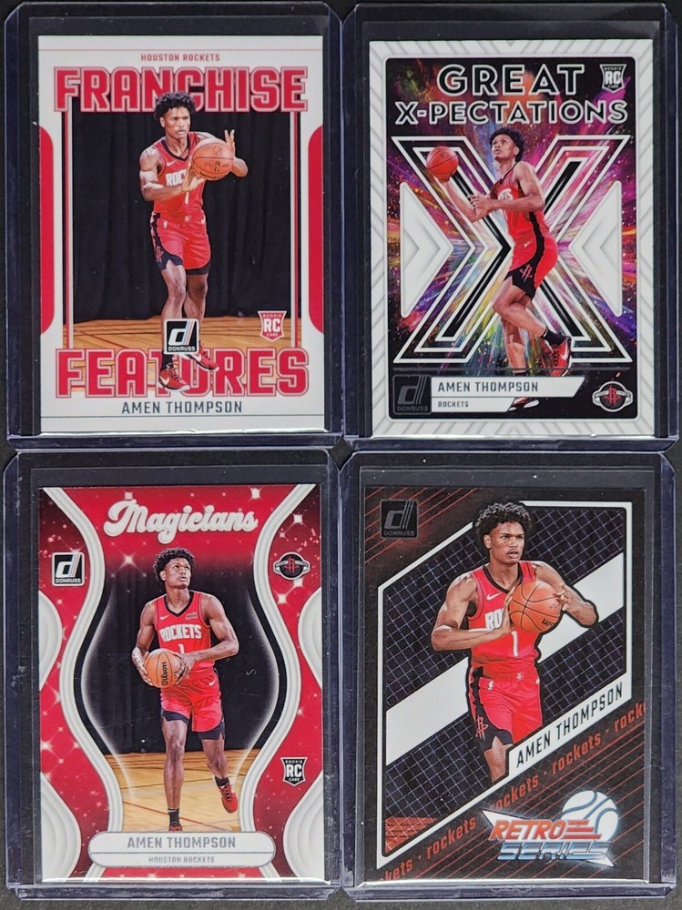 🔥 4-Card AMEN THOMPSON Rookie Lot 2023-24 Panini Donruss Houston Rockets RC $5