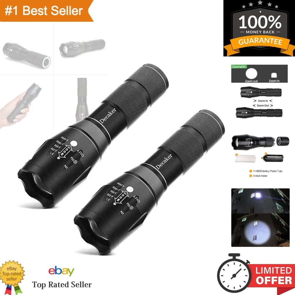 1200 Lumen Adjustable Tactical Flashlight 2-Pack - Premium Outdoor Lighting