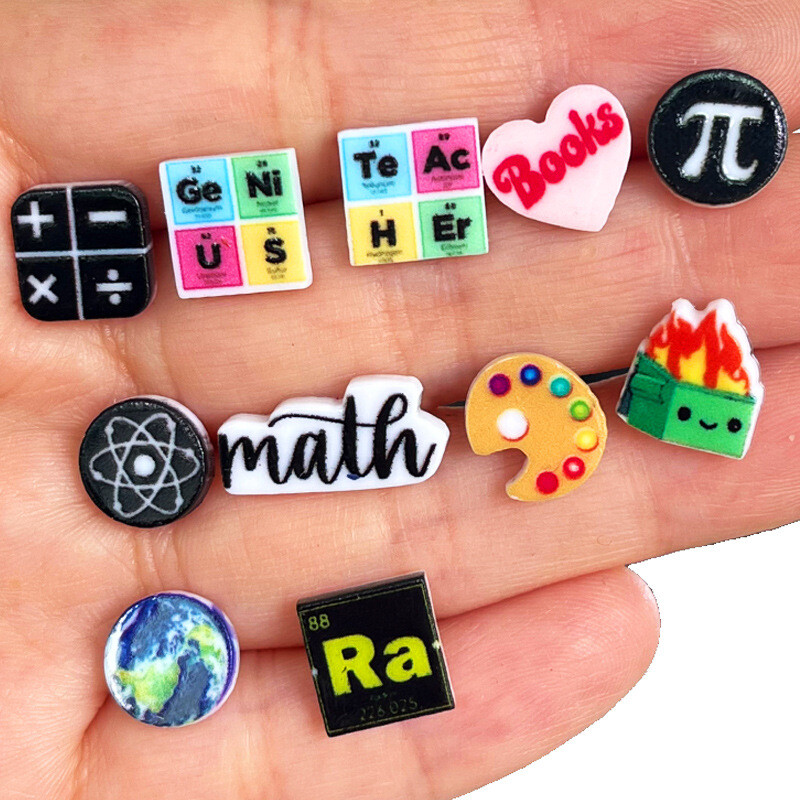 Funny Math Science Palette Acrylic Stud Earrings for Teacher Day and Back to School-image