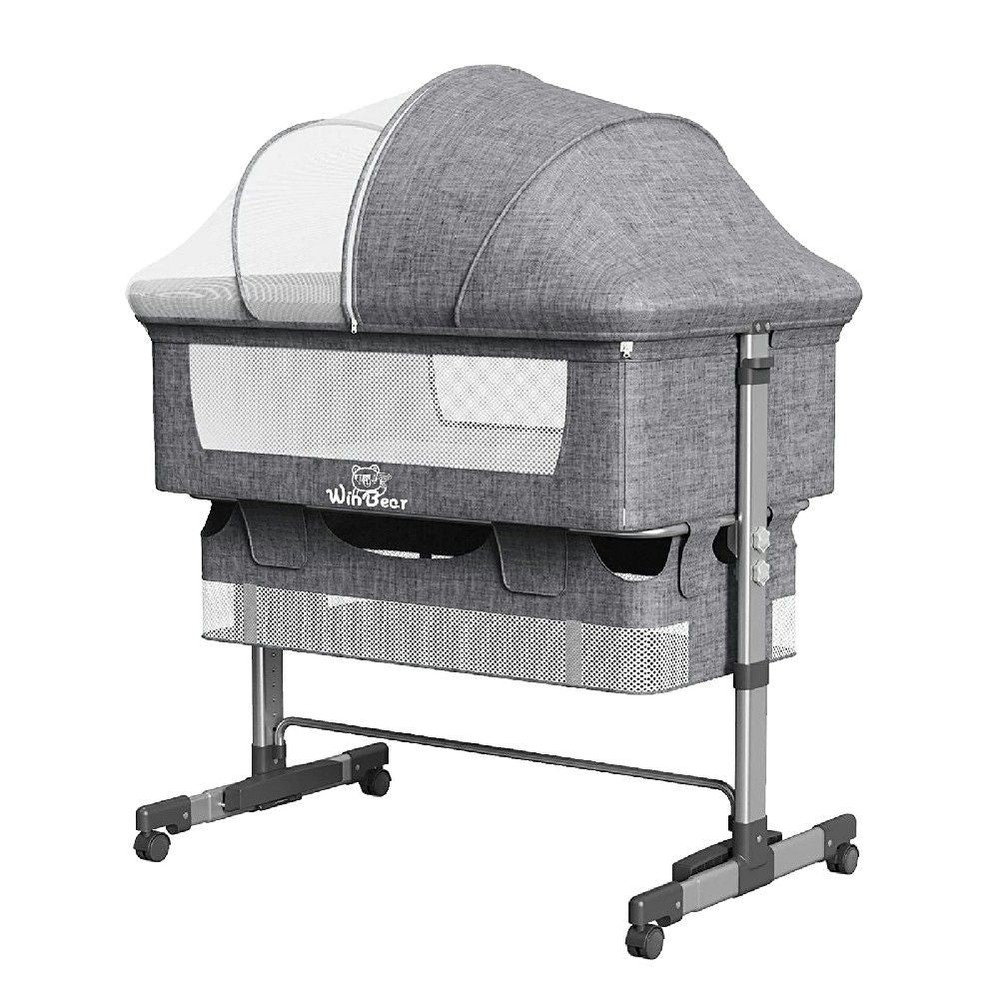 Baby Bassinet, Bedside Sleeper,Foldable Baby Bed to Bed, Adjustable Portable