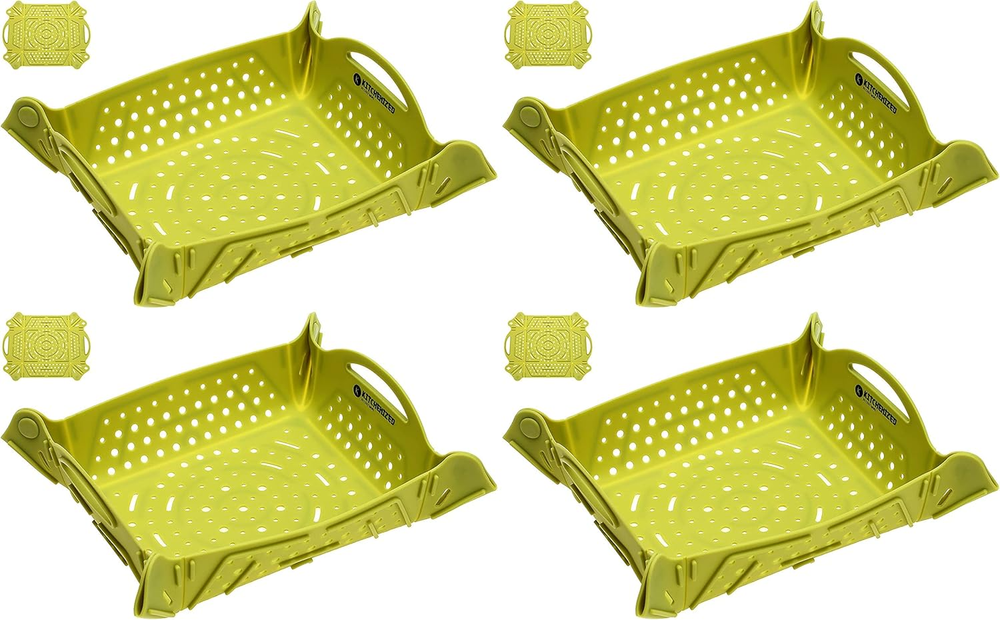 11x14 Silicone Multipurpose Mat Set of 4 for Strainer Sink Drying and Trivet