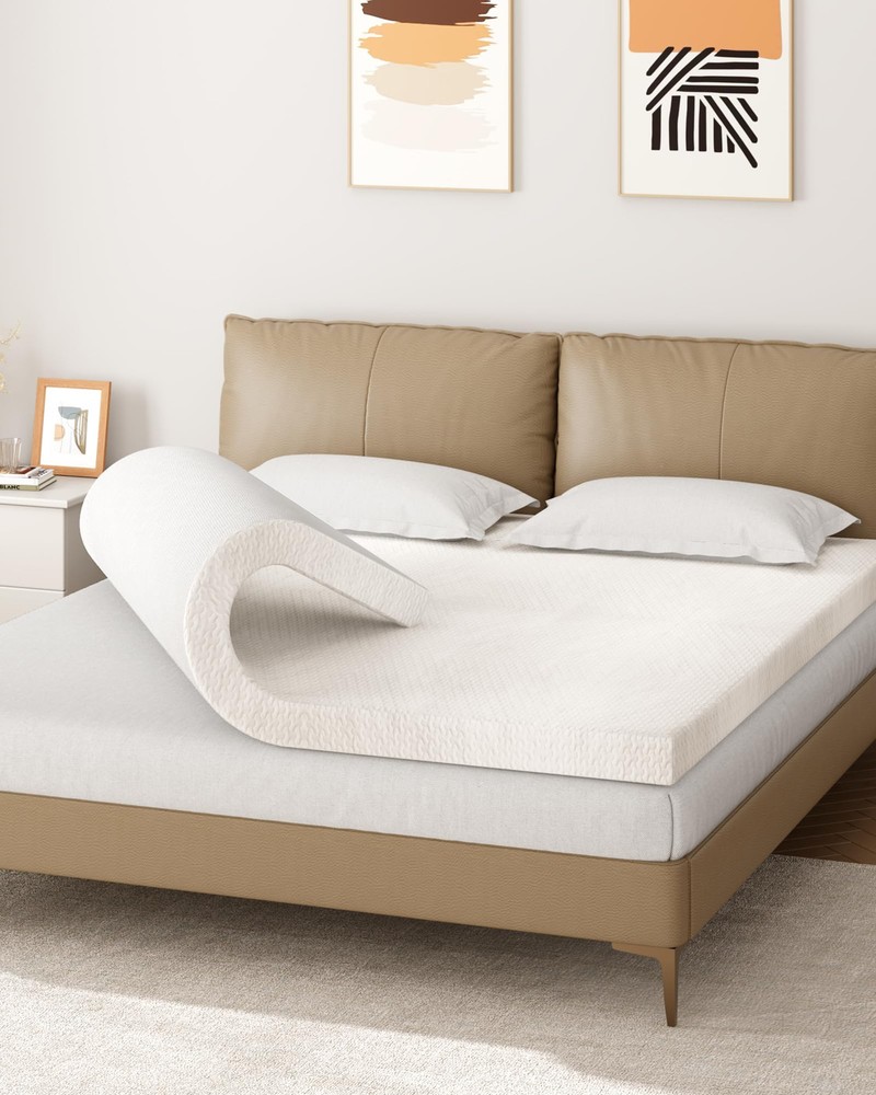 Slumbrae 4 Inch Full XL Mattress Topper, 40D High-Density Memory Foam Mattres...