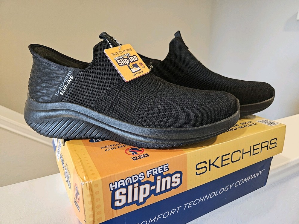 Skechers Hands Free Slip-Ins Ultra Flex 3.0 Cozy Streak Black Mens Size 11