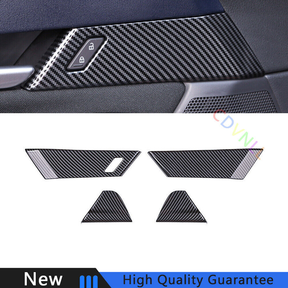 For Mazda CX-30 2020-2022 Carbon Fiber Car Interior Door Handle Lock Cover Trim