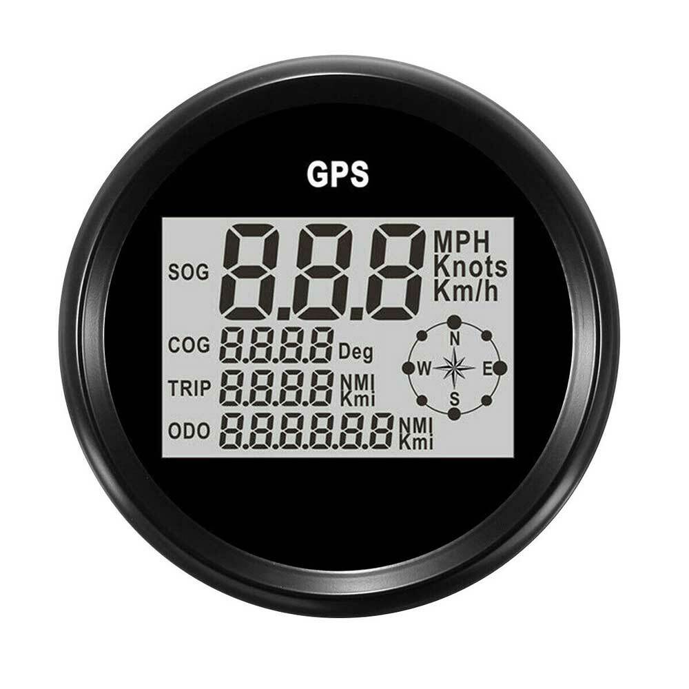 85mm Black Digital GPS Speedometer Odometer Gauge for Car Truck Boat Marine