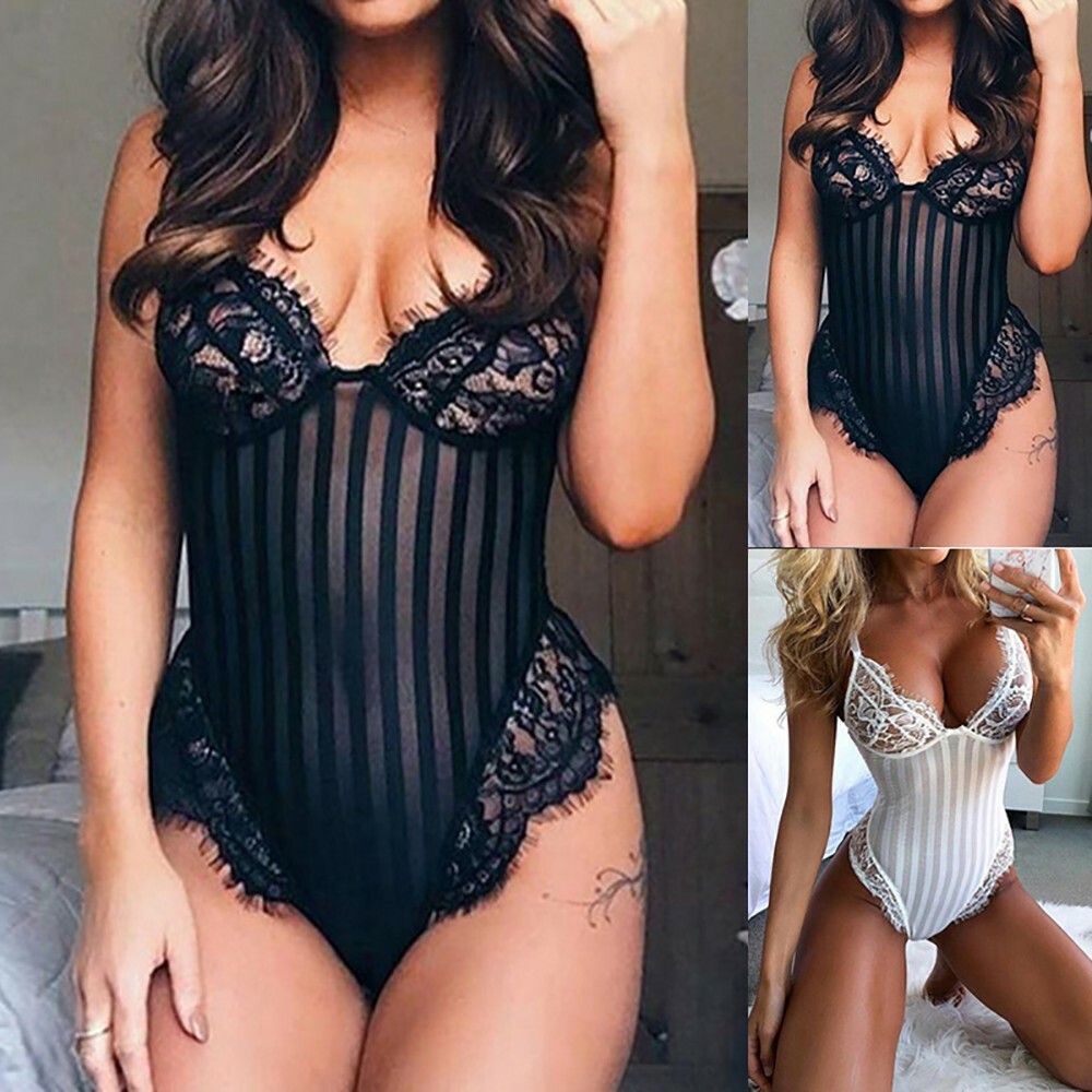 Women Ladies Sexy Lace Lingerie Set Nightwear Thong Underwear Bodysuit Leotard