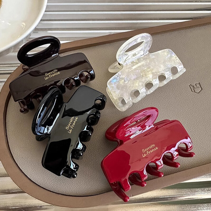 Korean Style Fashion Hair Claws Red Temperament Elegant Ponytail Hair Clia5