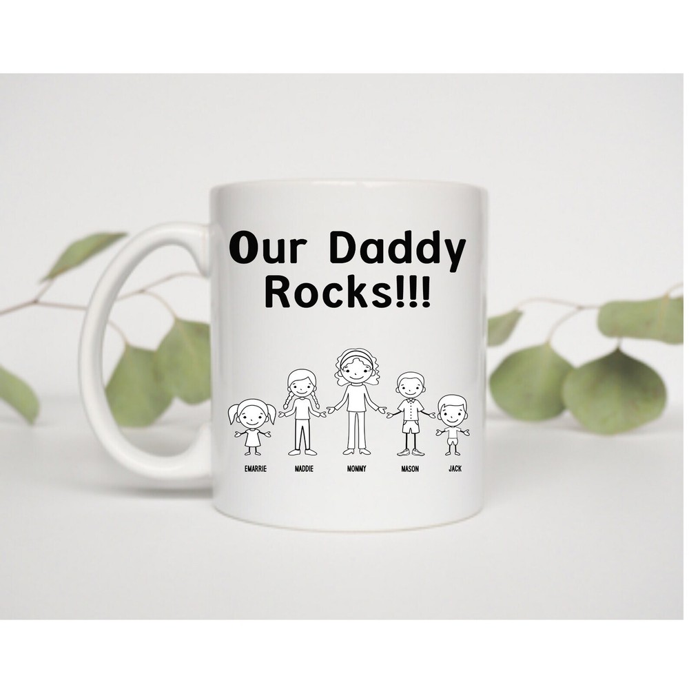 Personalized Dad Mug Funny Dad Mug Our Daddy Rocks! Father's Day Gift Daddy