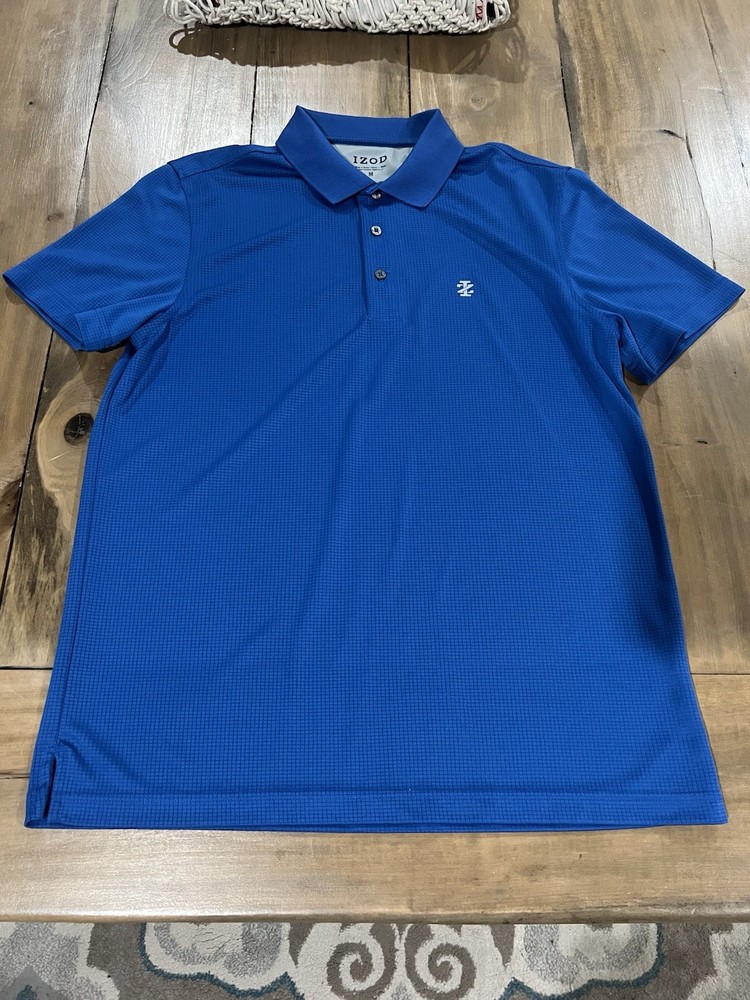 Izod Men’s Short Sleeve Golf Polo, Size Medium, Royal Blue