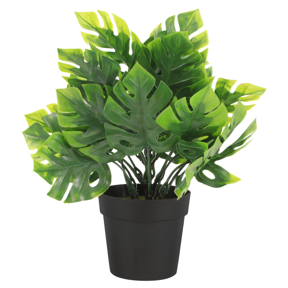 Artificial Monstera Plant in Pot Faux Bonsai Greenery Decor
