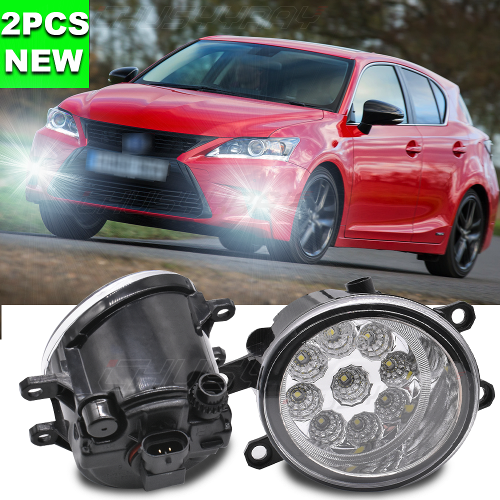 Pair LED Front Bumper Fog Light Driving Lamp For 2011-2014 Lexus CT200h