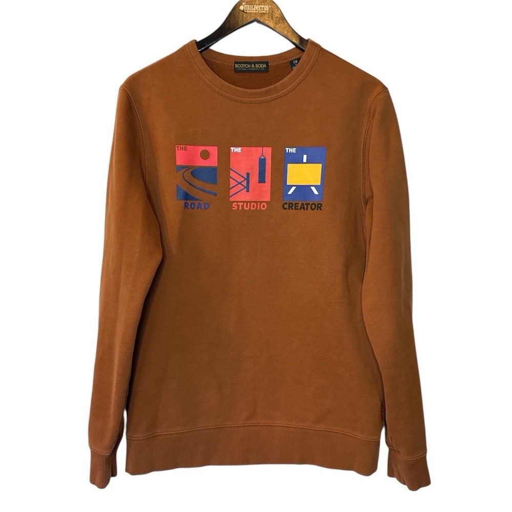 Scotch & Soda Crewneck Knit Pullover Multicolor Screen Print Size L Large