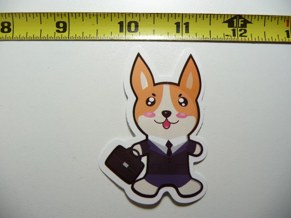 Corgi Suit Business Decal Sticker – Cute Funny Dog Pet Laptop Design