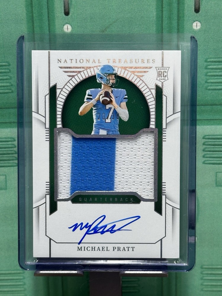 2024 Panini National Treasures Collegiate Michael Pratt Silver 39 Auto Patch RC
