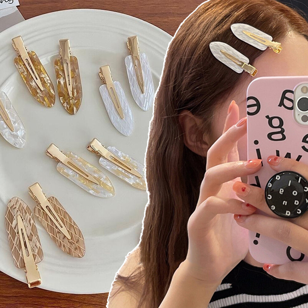 6Pcs Acetate Hair Clips Seamless Side Clip Girl Glitter Headwear Hair Accessory