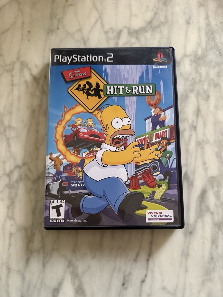 The Simpsons: Hit & Run (PlayStation 2, 2003) PS2 CIB W Reg Card Black Label