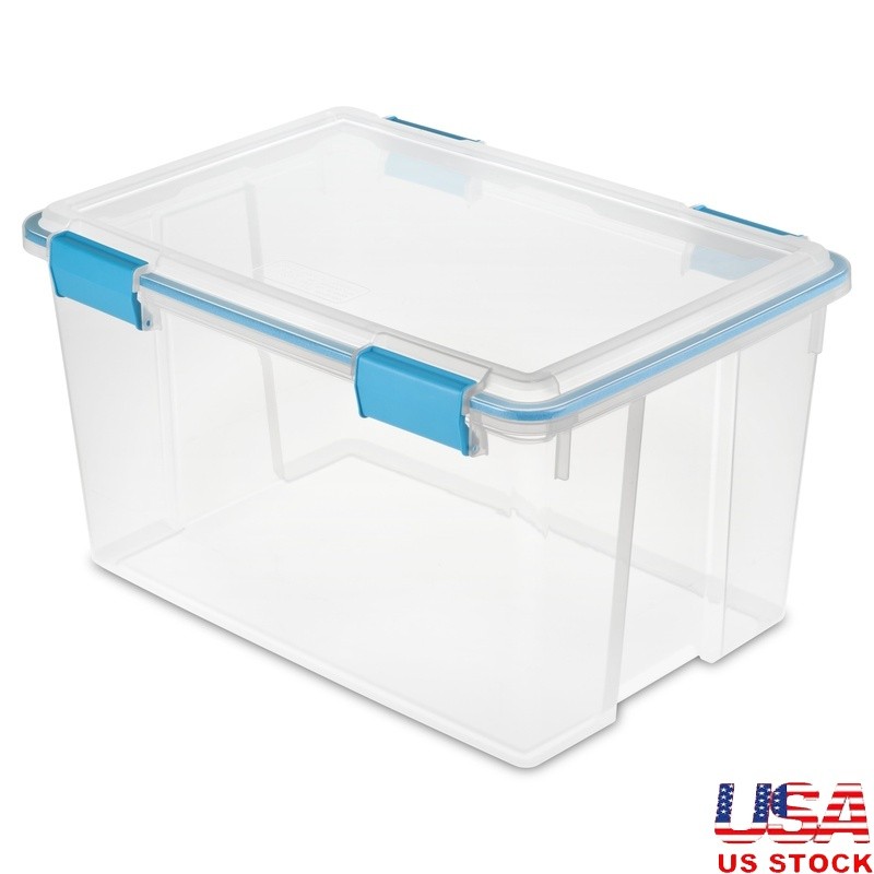 Clear Storage Bin Gasket Seal Weather-Resistant Stackable Organizer Container US
