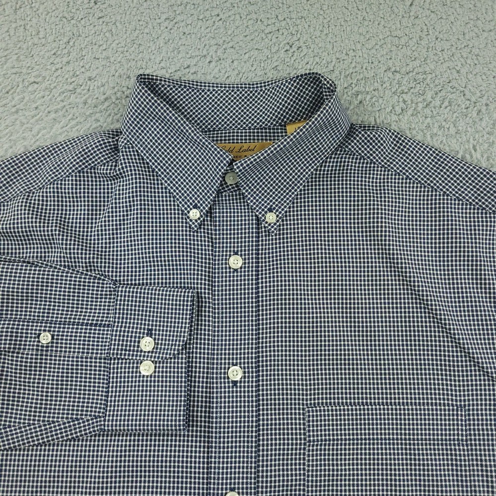 Roundtree & Yorke Gold Label Shirt Mens Large Tall Non-Iron Check Dress