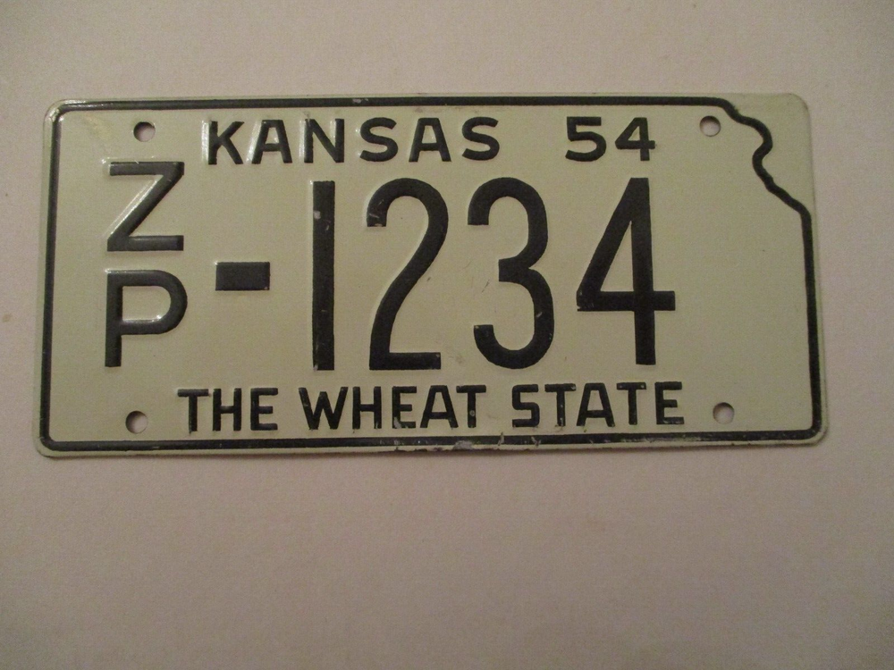 VTG 1954 General Mills Miniature Kansas Bicycle License Plate Approx. 2.25