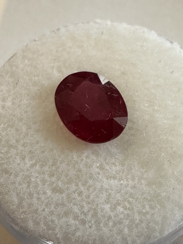 2.45ct Deep Red Natural Ruby Facet Cut Oval