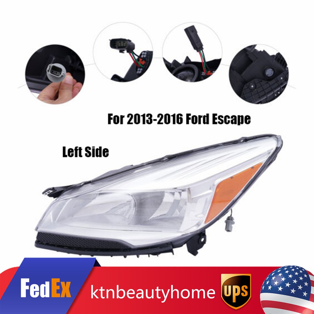 2013-2016 Ford Escape Left Driver Side Halogen Headlight Assembly OEM New  