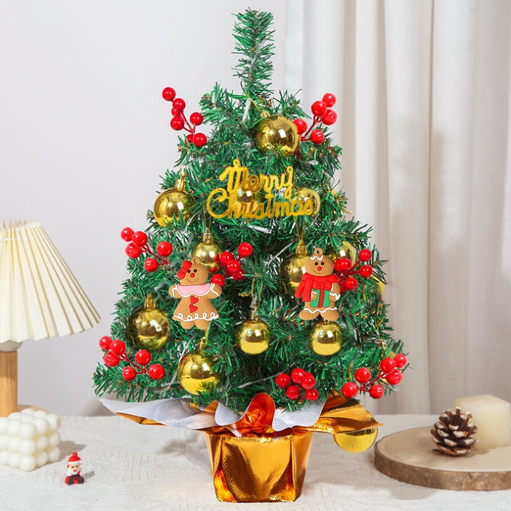 Compact 22-Inch Mini Christmas Tree with Lights for Tabletops