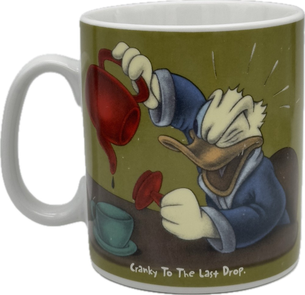 Disney Donald Duck Cranky To The Last Drop Jumbo Coffee Mug with Soup Art Print