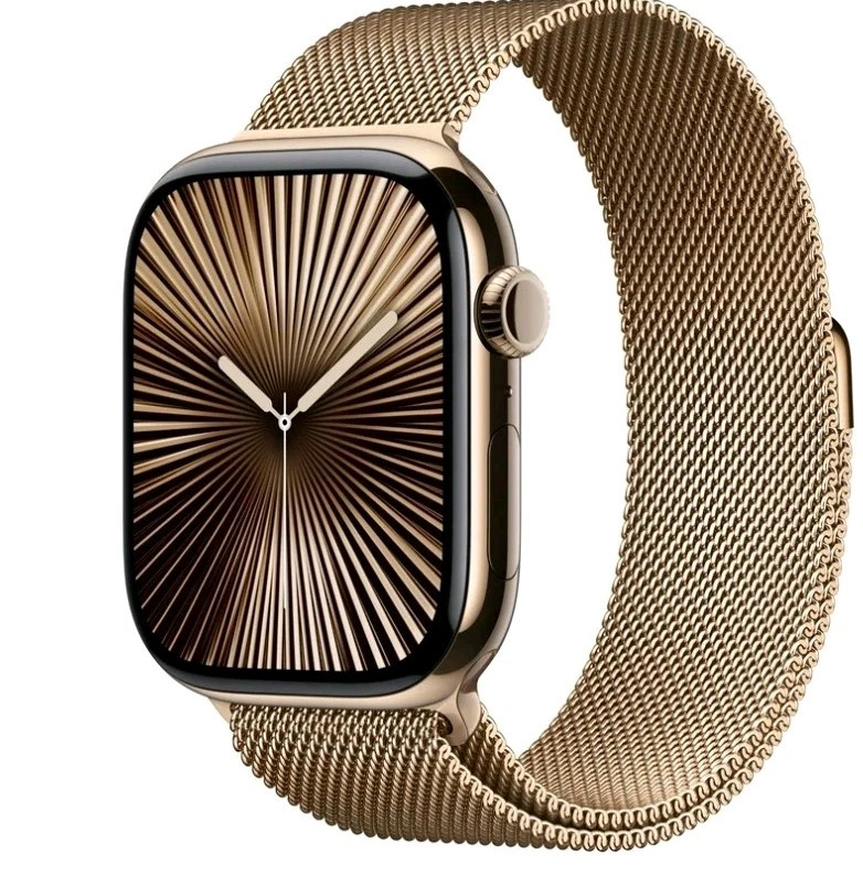 Apple Watch Series 10 Cellular 46mm Gold Titanium Gold Milanese Loop M/L.