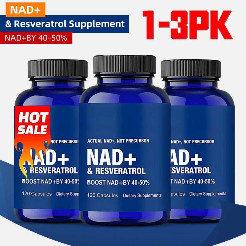 NAD+ & Resveratrol Supplement Support Cellular Energy Aging Defense 120 Caps X3